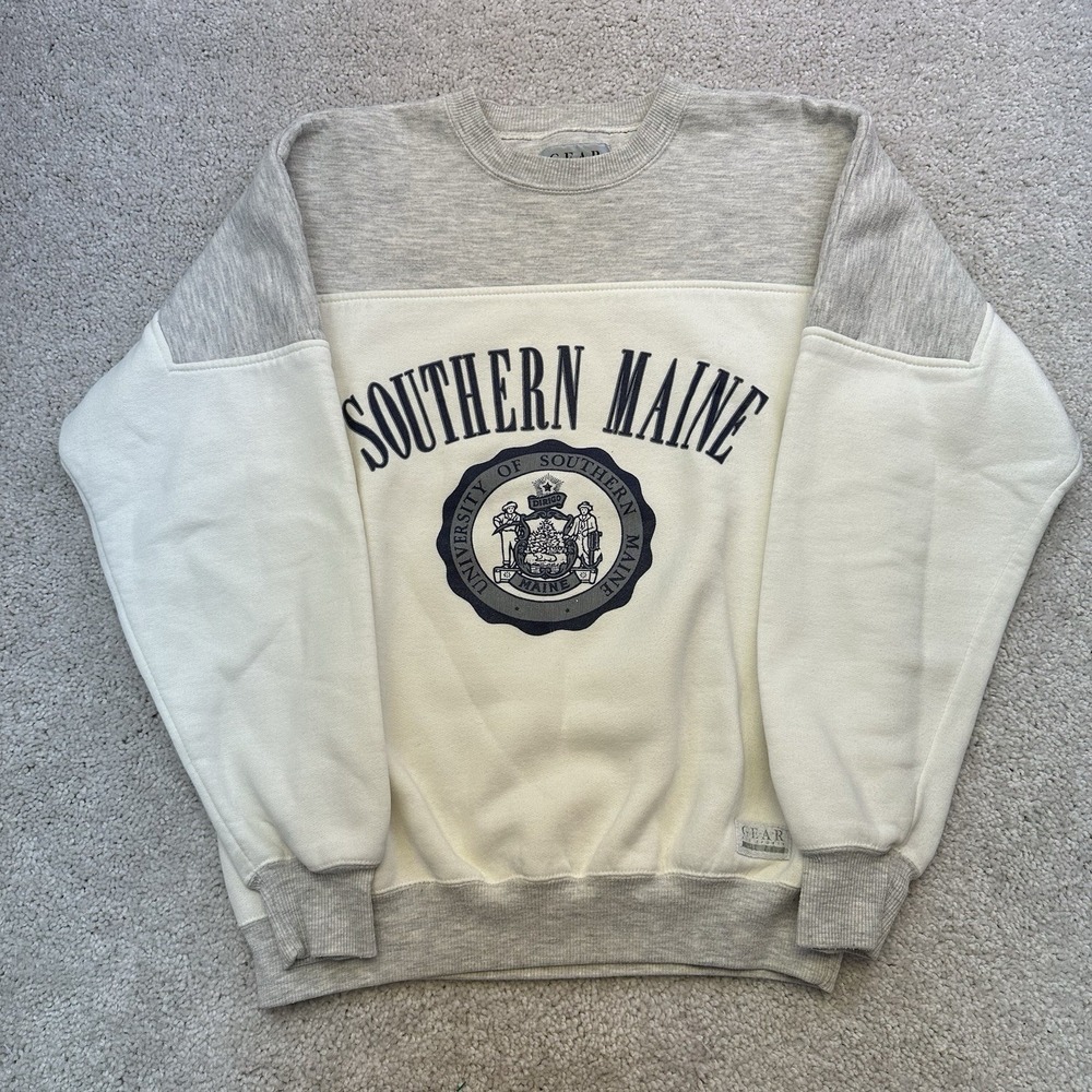 VTG University Southern Maine Sweatshirt Mens Small Gear For Sports Y2K